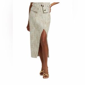 Kate Tweed Button Wrap Skirt